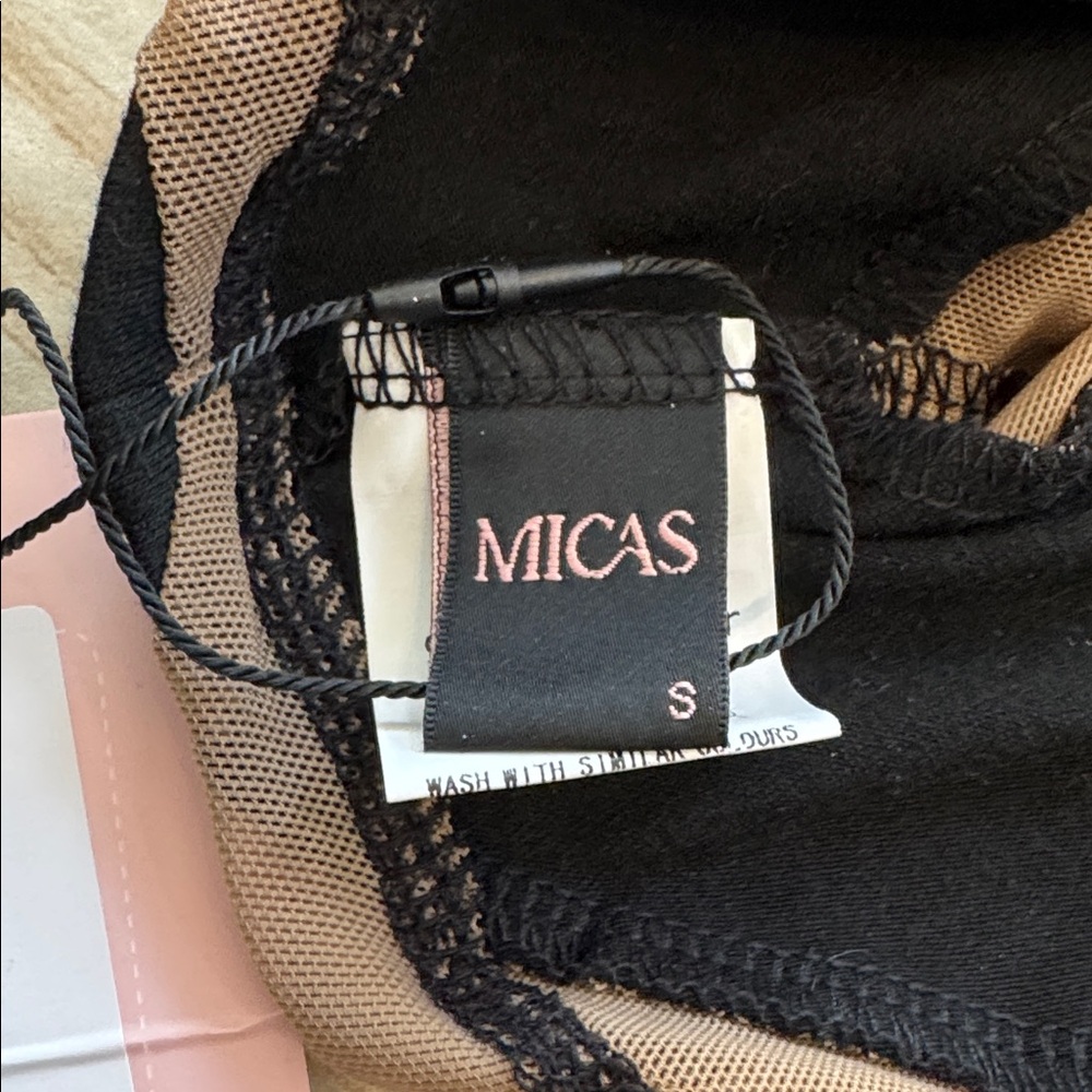 Micas Mesh Patchwork Round Neck Short Sleeve Bodysuit - Picture 6 of 7